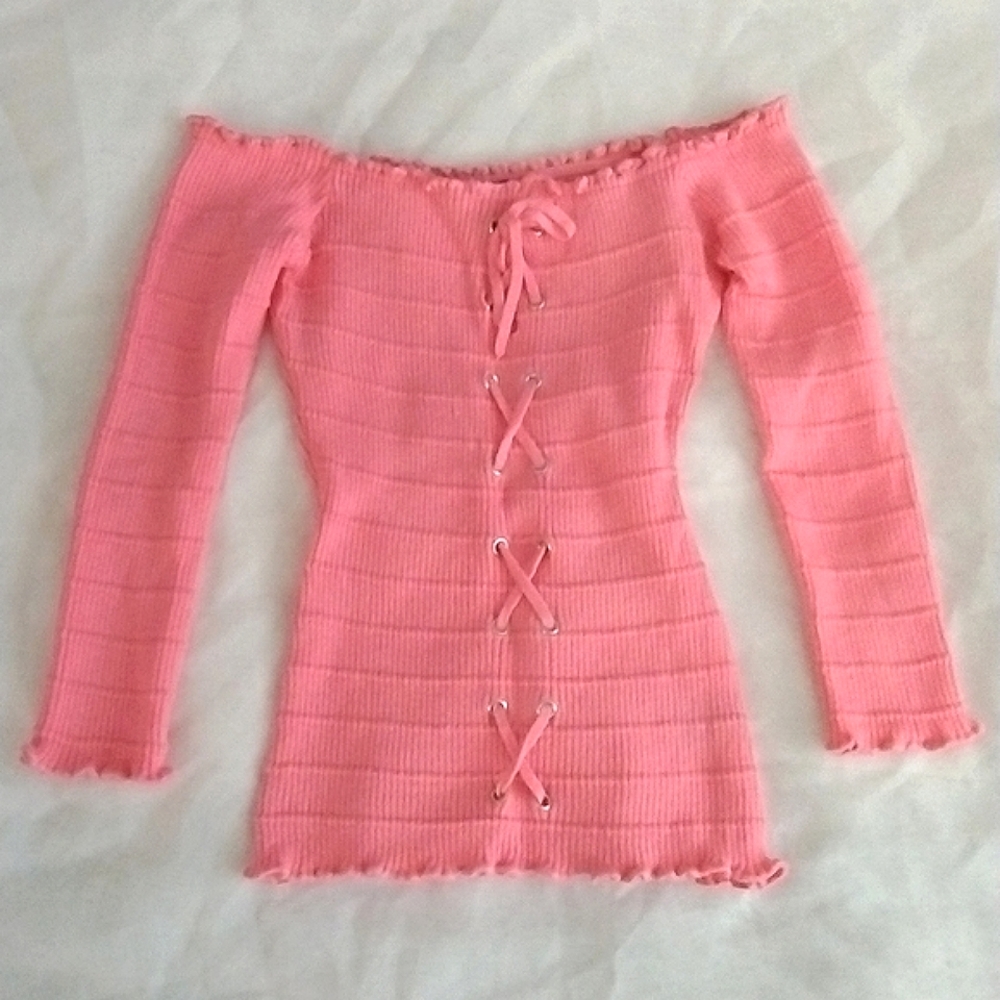 Pink Off-the-shoulder Top